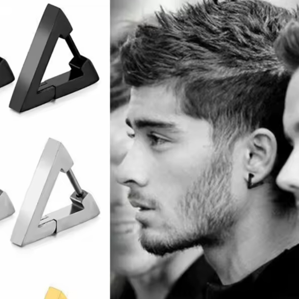 Earrings - Unisex, Hypoallergenic Stainless Steel Triangle